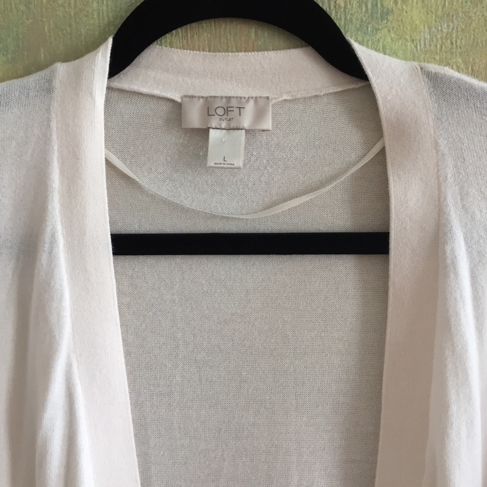 Ann Taylor LOFT cream cardigan